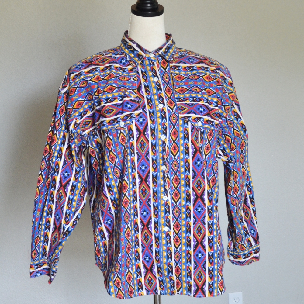 Vintage Western Side Saddle Button Down Size L